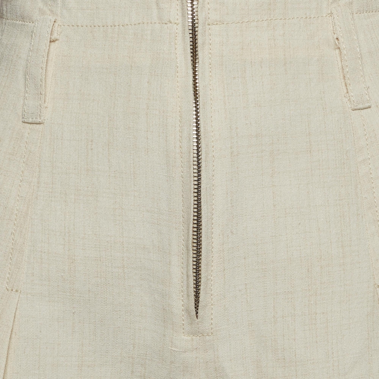 Pre Owned Jacquemus Cream Linen Blend Le Short Santon Shorts M