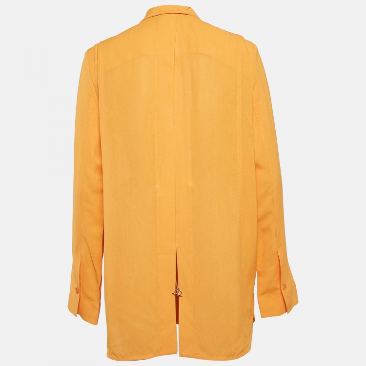 Pre Owned Jacquemus Orange Cotton Crepe Back Slit Shirt XS