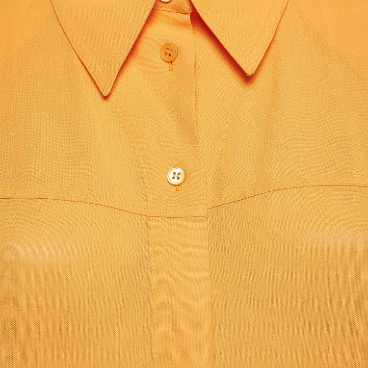 Pre Owned Jacquemus Orange Cotton Crepe Back Slit Shirt XS