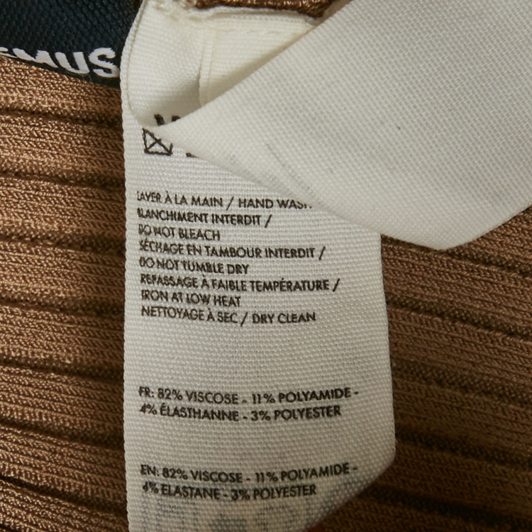 مملوكة مسبقًا Jacquemus Beige Rib Knit La Maille Pralù Le Raphia Cardigan S