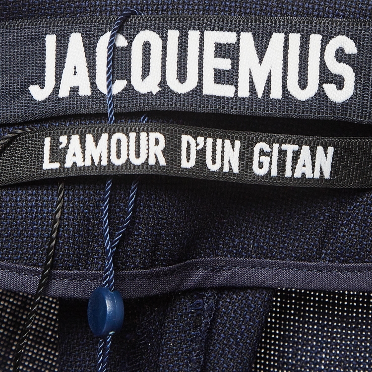 Pre Owned Jacquemus L'amour D'un Gitan Pleated Navy Blue Wool Corset Top S