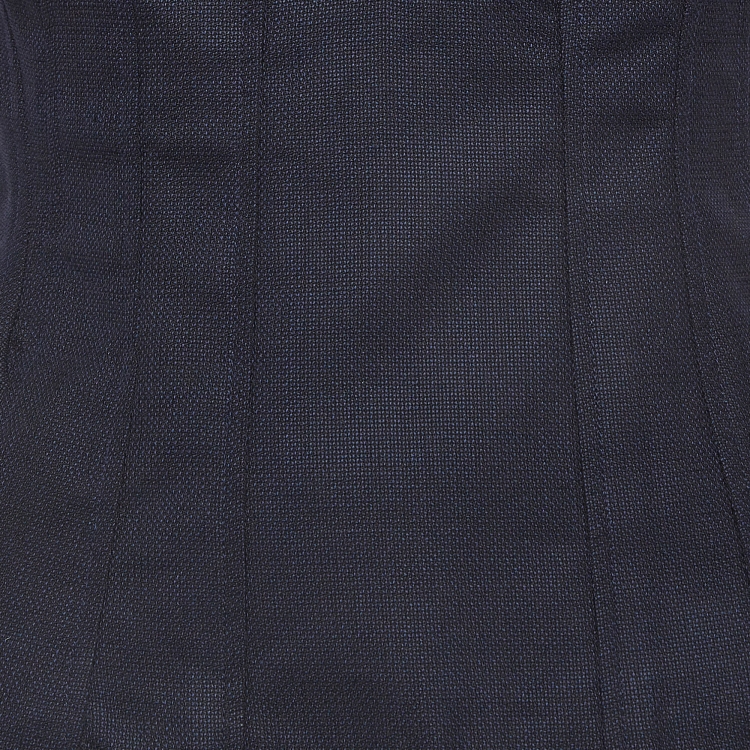 Pre Owned Jacquemus L'amour D'un Gitan Pleated Navy Blue Wool Corset Top S