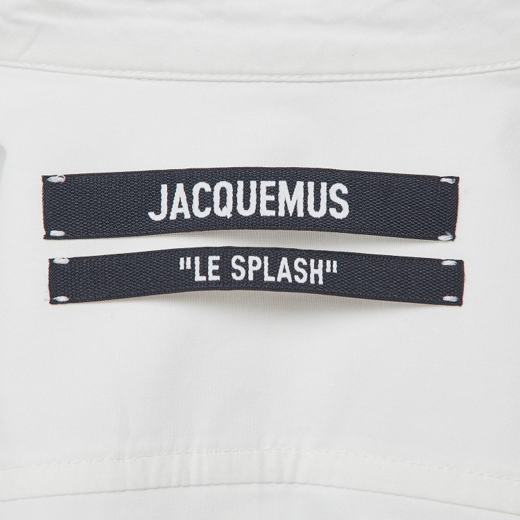 Pre Owned Jacquemus Le Splash White Layered Cotton Shirt Dress S