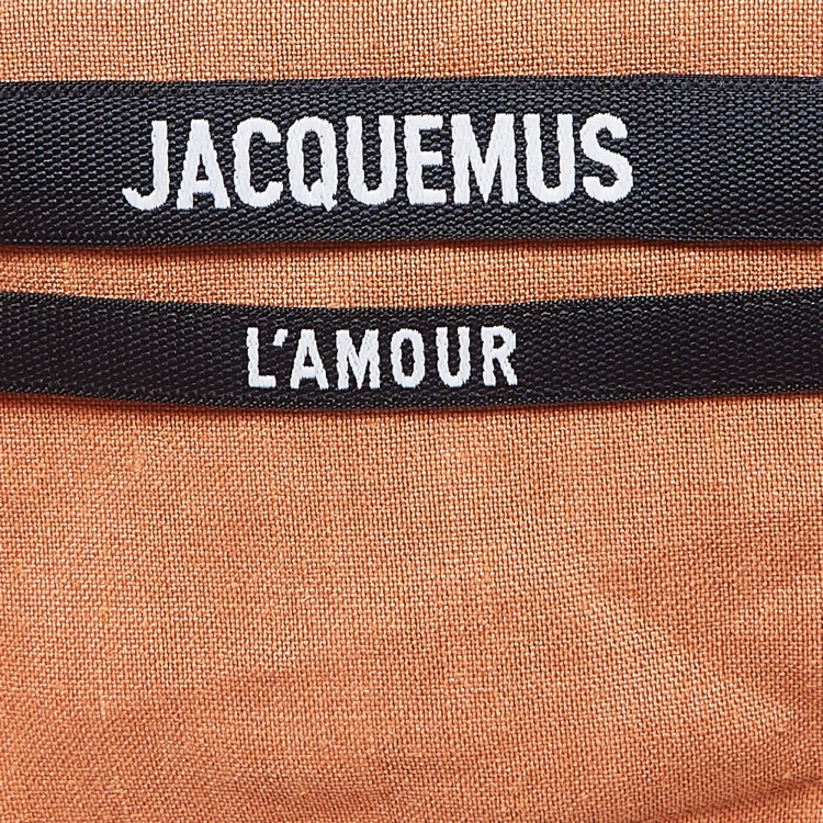 Pre Owned Jacquemus La Robe Saudade Orange Hemp Blend Asymmetrical Mini Dress S