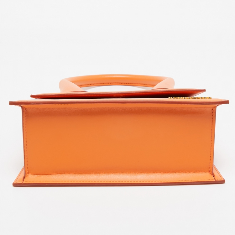 Pre Owned Jacquemus Orange Leather Grand Le Chiquito Top Handle Bag