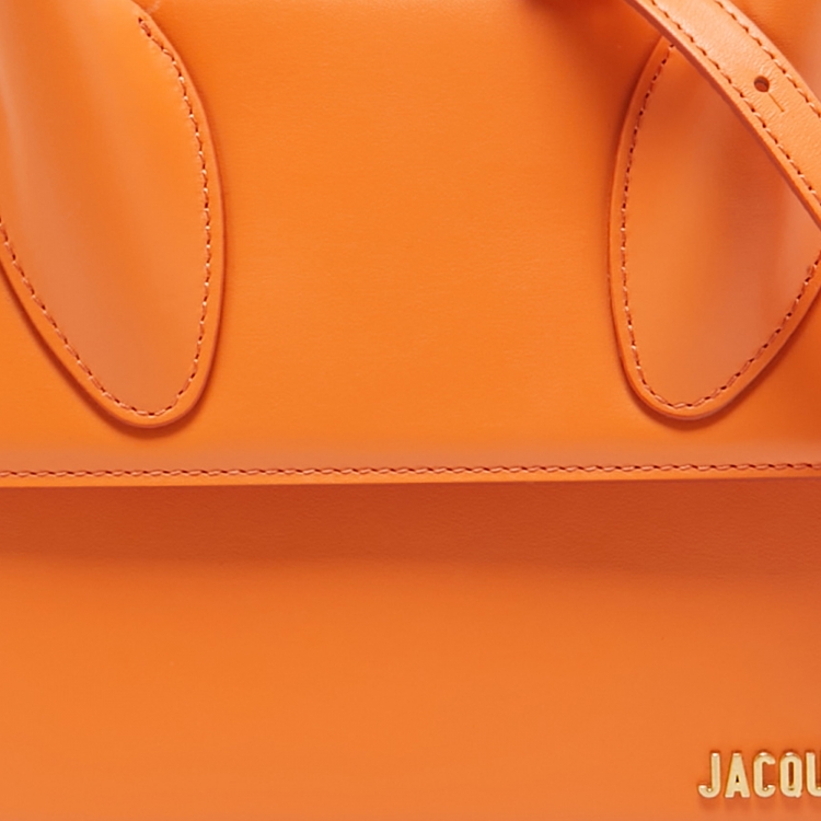 Pre Owned Jacquemus Orange Leather Grand Le Chiquito Top Handle Bag