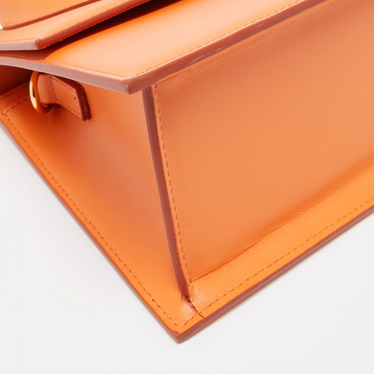 Pre Owned Jacquemus Orange Leather Grand Le Chiquito Top Handle Bag