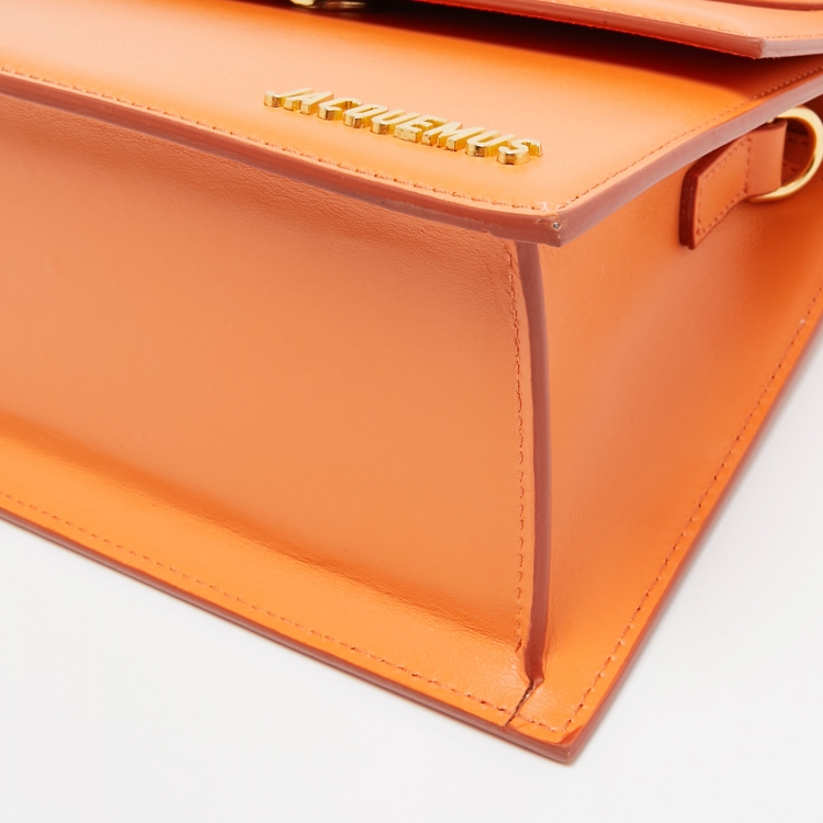 Pre Owned Jacquemus Orange Leather Grand Le Chiquito Top Handle Bag
