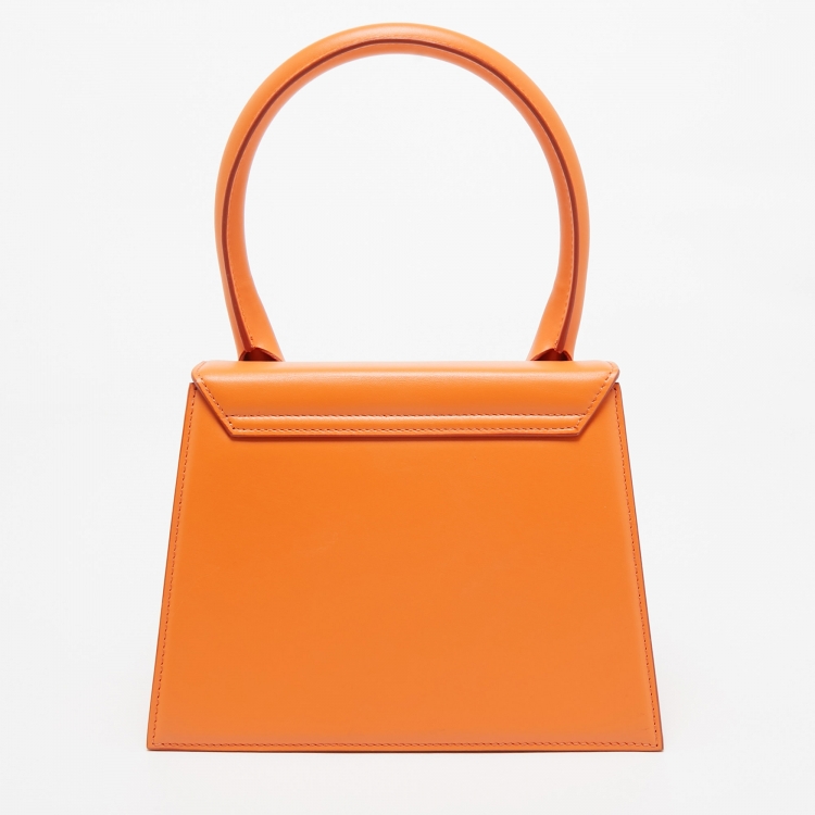 Pre Owned Jacquemus Orange Leather Grand Le Chiquito Top Handle Bag
