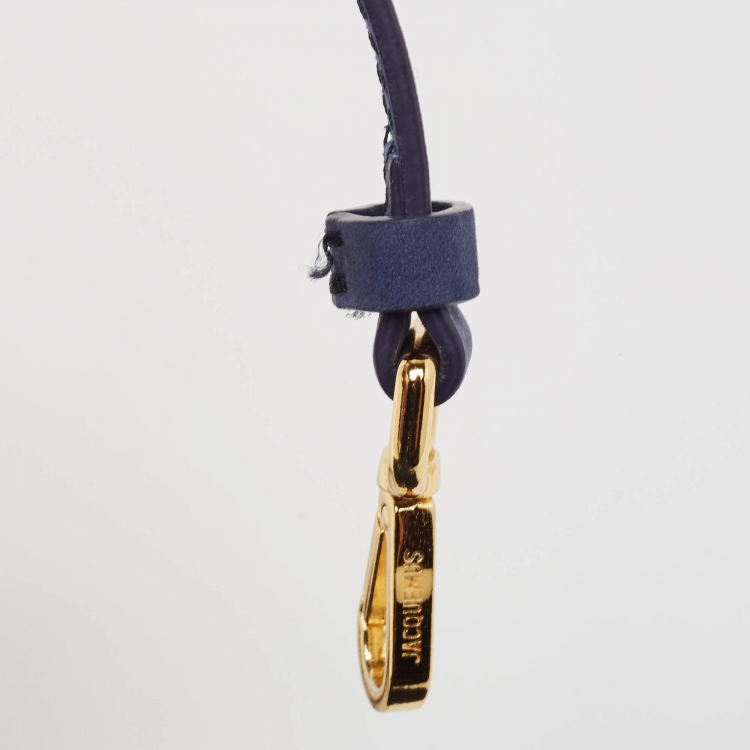 Pre Owned Jacquemus Dark Blue Suede Mini Le Bambino Top Handle Bag