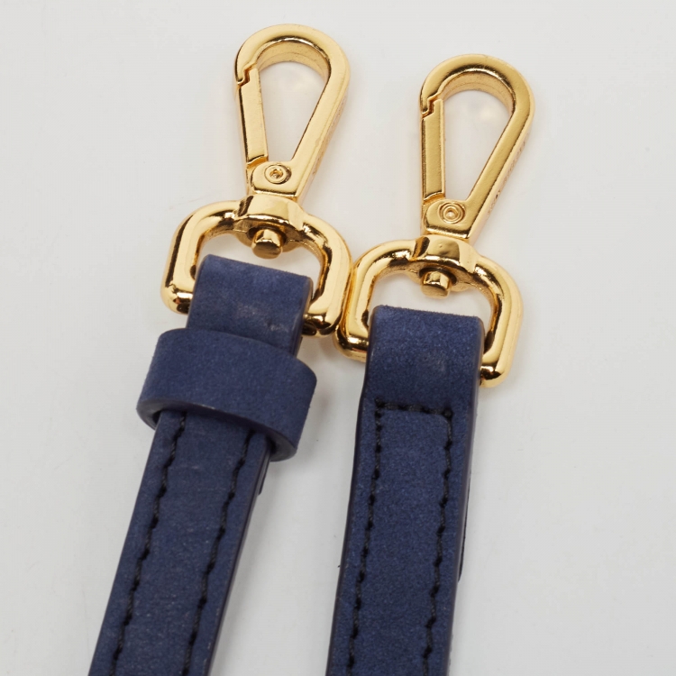 Pre Owned Jacquemus Dark Blue Suede Mini Le Bambino Top Handle Bag