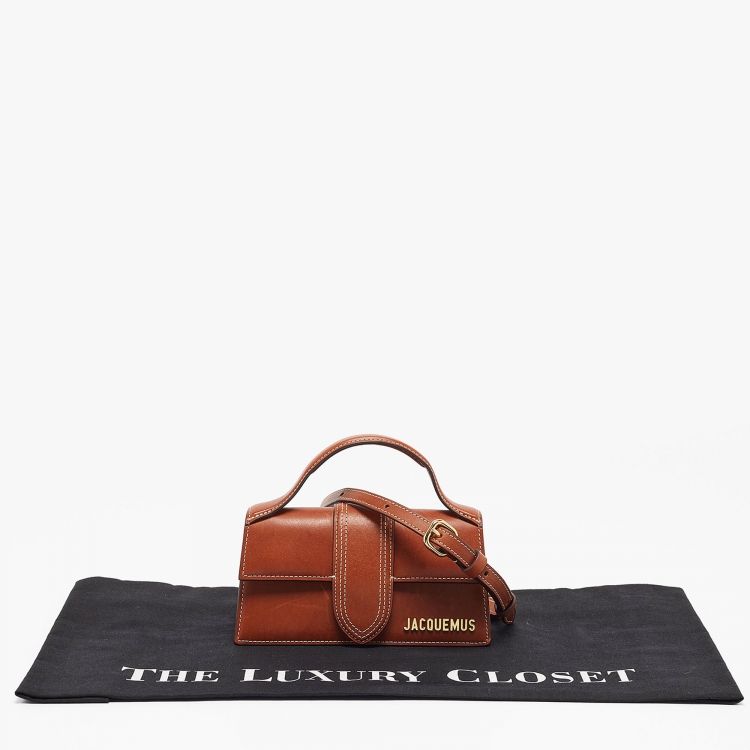 Pre Owned Jacquemus Brown Leather Mini Le Bambino Top Handle Bag