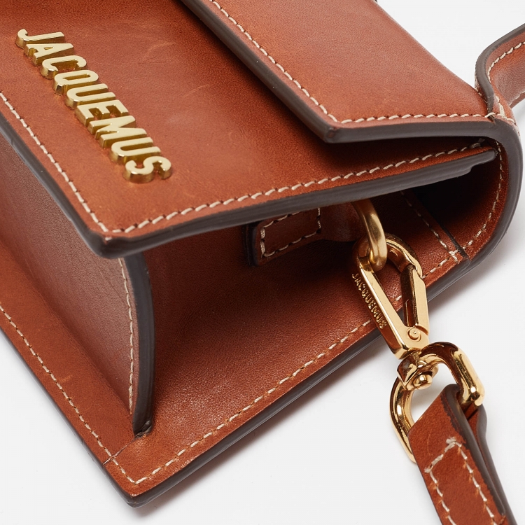 Pre Owned Jacquemus Brown Leather Mini Le Bambino Top Handle Bag