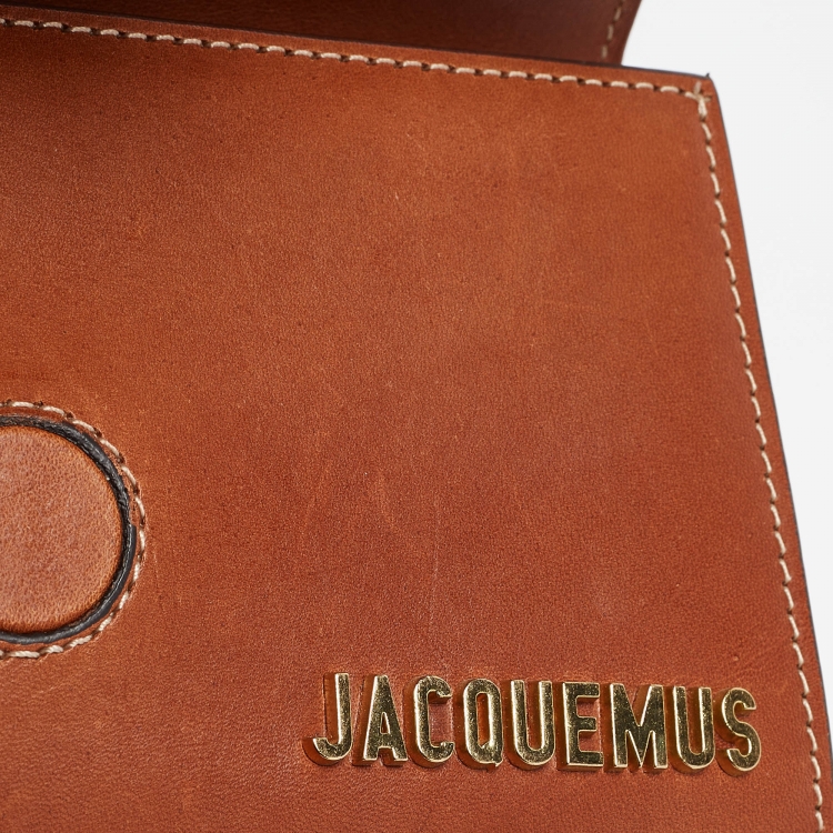 Pre Owned Jacquemus Brown Leather Mini Le Bambino Top Handle Bag
