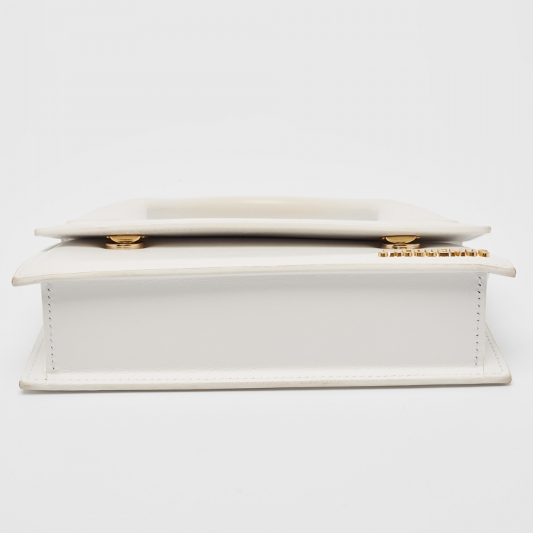 Pre Owned Jacquemus White Leather Long Le Chiquito Top Handle Bag