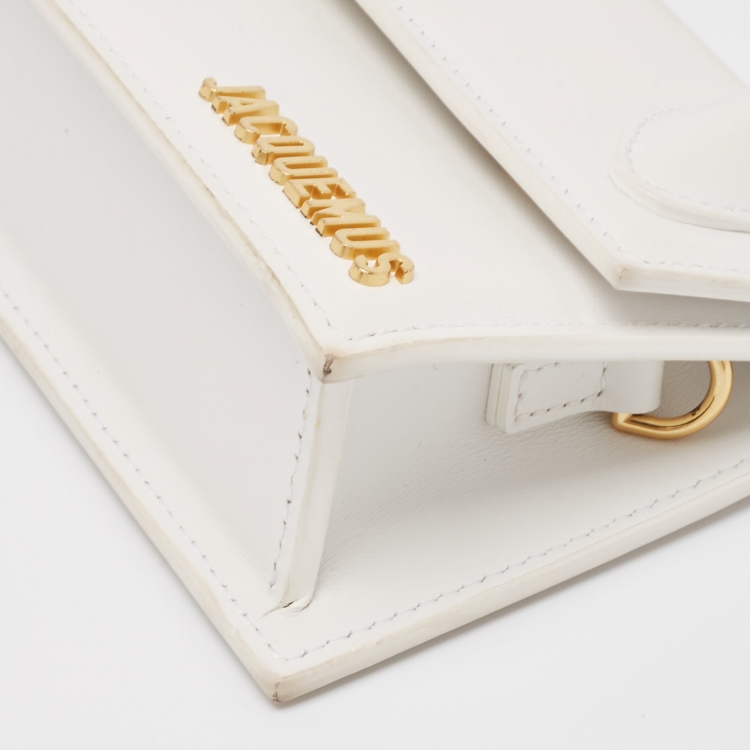 Pre Owned Jacquemus White Leather Long Le Chiquito Top Handle Bag
