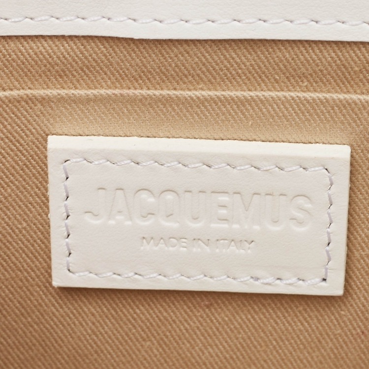 Pre Owned Jacquemus White Leather Long Le Chiquito Top Handle Bag