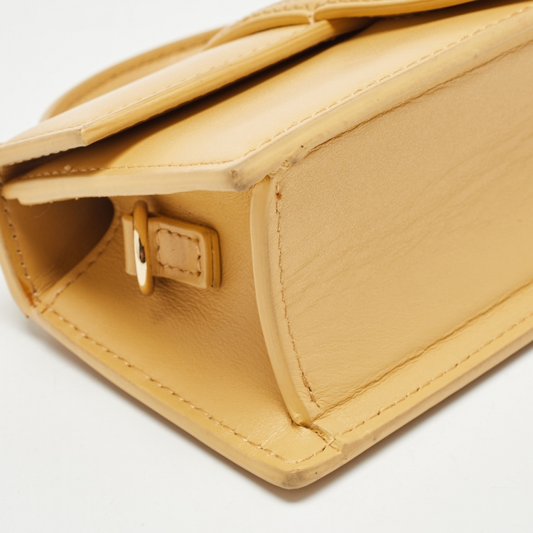 Pre Owned Jacquemus Yellow Leather Mini Le Bambino Top Handle Bag