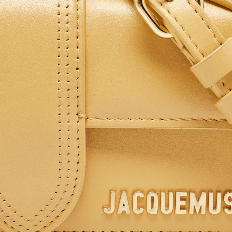 Pre Owned Jacquemus Yellow Leather Mini Le Bambino Top Handle Bag