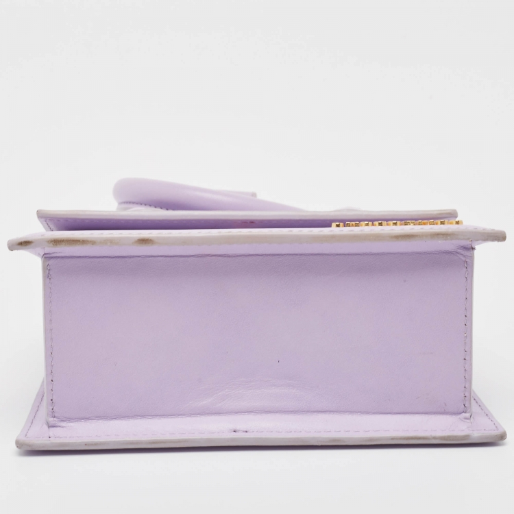 Pre Owned Jacquemus Lilac Leather Le Chiquito Noeud Top Handle Bag