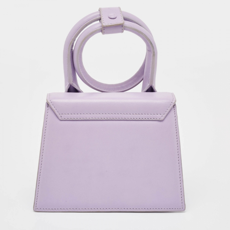 Pre Owned Jacquemus Lilac Leather Le Chiquito Noeud Top Handle Bag