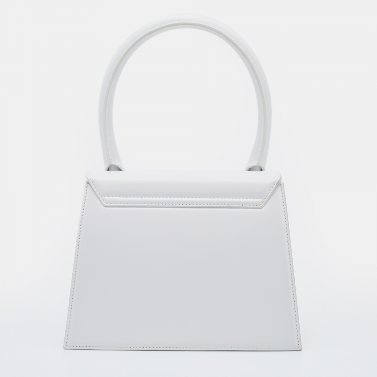 Pre Owned Jacquemus White Leather Grand Le Chiquito Top Handle Bag