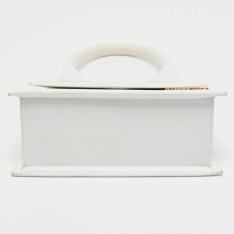 Pre Owned Jacquemus White Leather Le Grand Chiquito Top Handle Bag