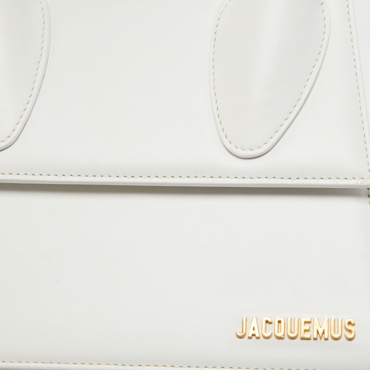 Pre Owned Jacquemus White Leather Le Grand Chiquito Top Handle Bag
