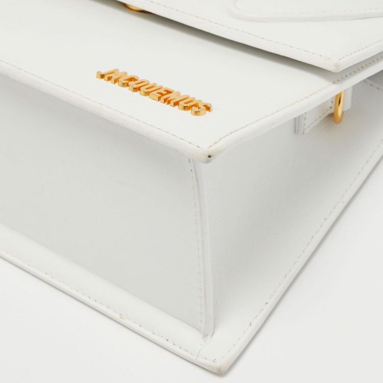 Pre Owned Jacquemus White Leather Le Grand Chiquito Top Handle Bag