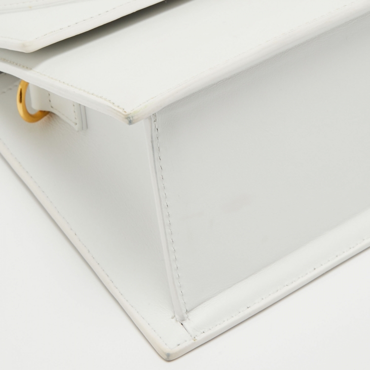 Pre Owned Jacquemus White Leather Le Grand Chiquito Top Handle Bag