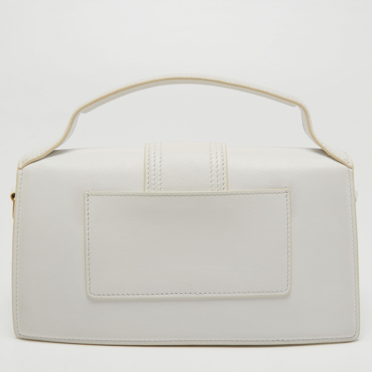 Pre Owned Jacquemus White Leather Le Grand Bambino Top Handle Bag
