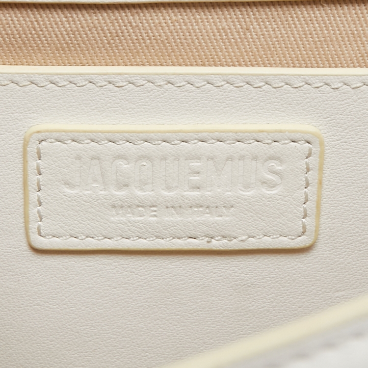 Pre Owned Jacquemus White Leather Le Grand Bambino Top Handle Bag