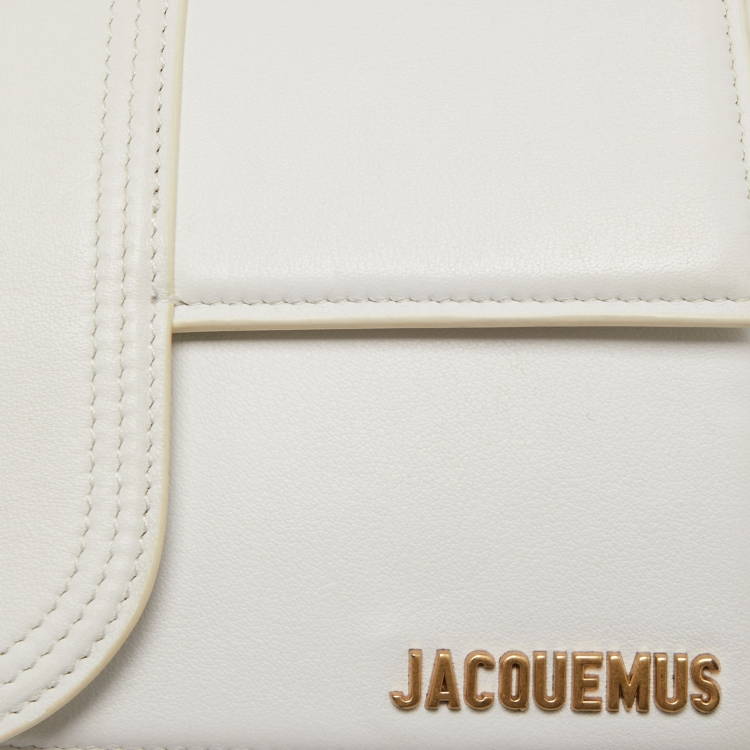 Pre Owned Jacquemus White Leather Le Grand Bambino Top Handle Bag
