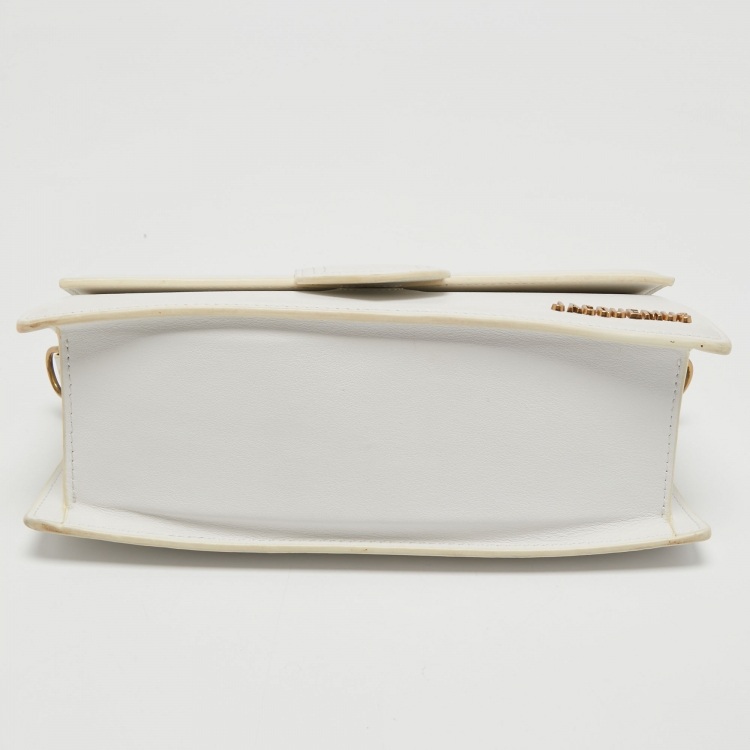 Pre Owned Jacquemus White Leather Le Grand Bambino Top Handle Bag