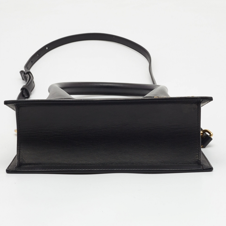 Pre Owned Jacquemus Black Leather Grand Le Chiquito Top Handle Bag