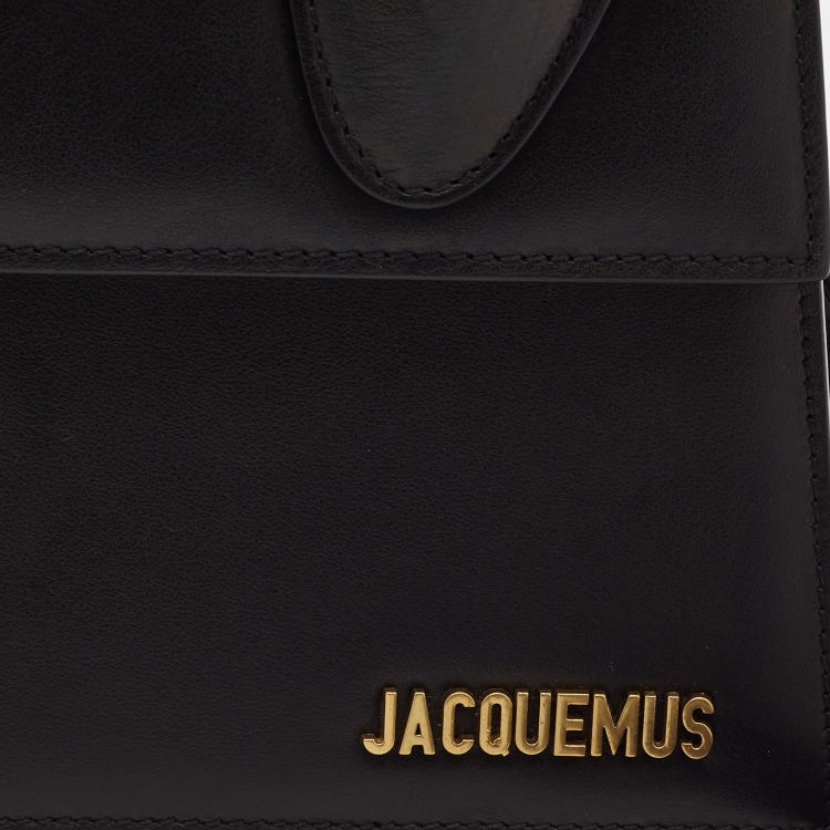 Pre Owned Jacquemus Black Leather Grand Le Chiquito Top Handle Bag