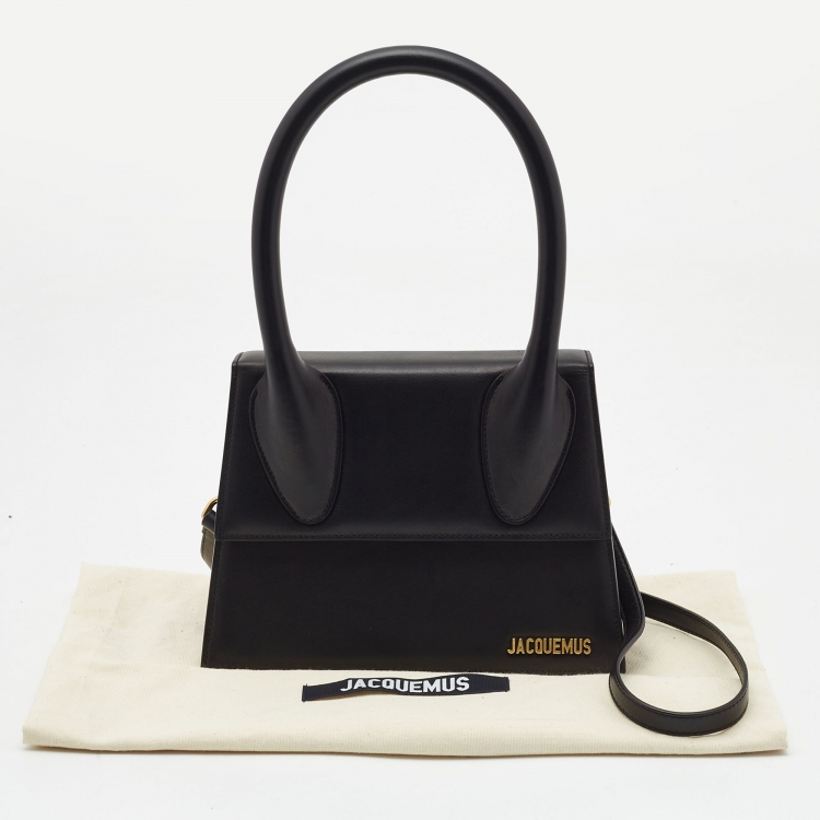 Pre Owned Jacquemus Black Leather Grand Le Chiquito Top Handle Bag