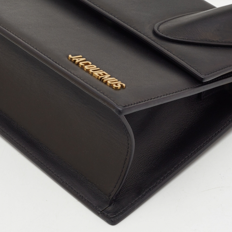 Pre Owned Jacquemus Black Leather Grand Le Chiquito Top Handle Bag