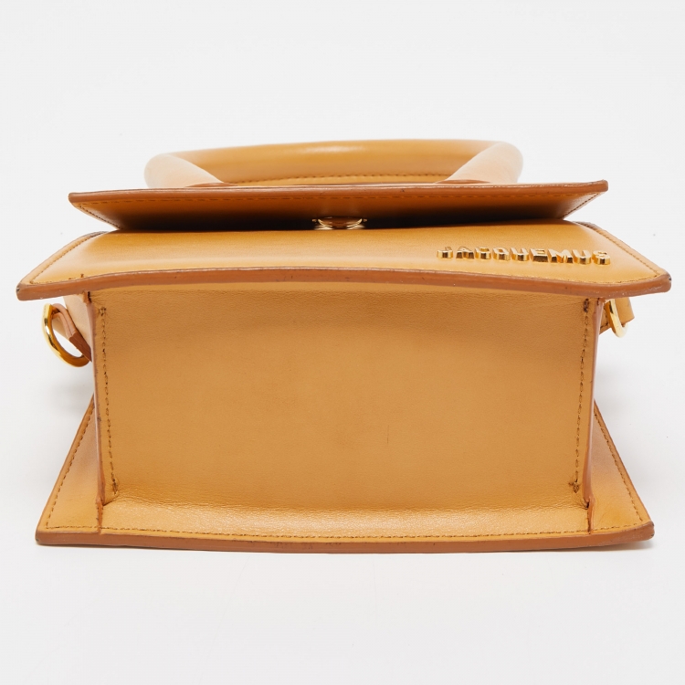 Pre Owned Jacquemus Tan Leather Le Chiquito Moyen Top Handle Bag