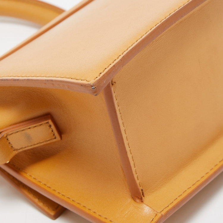 Pre Owned Jacquemus Tan Leather Le Chiquito Moyen Top Handle Bag