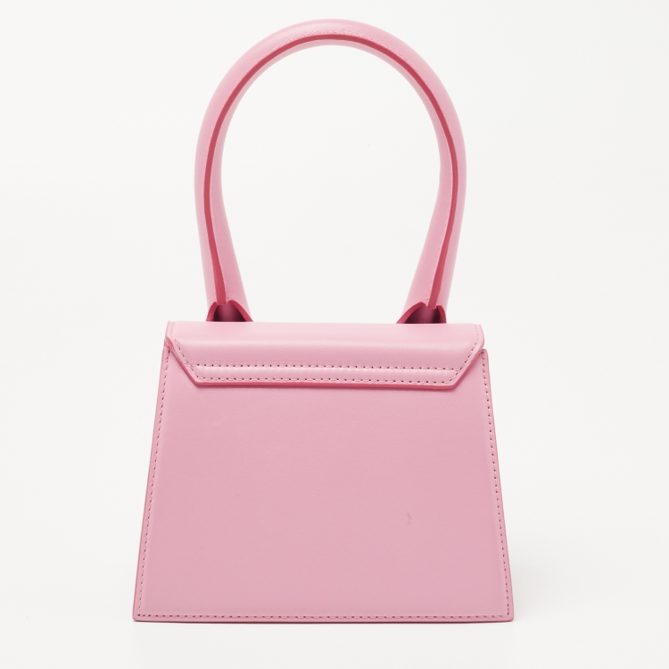 Pre Owned Jacquemus Pink Leather Le Chiquito Moyen Top Handle Bag