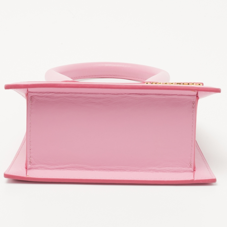 Pre Owned Jacquemus Pink Leather Le Chiquito Moyen Top Handle Bag