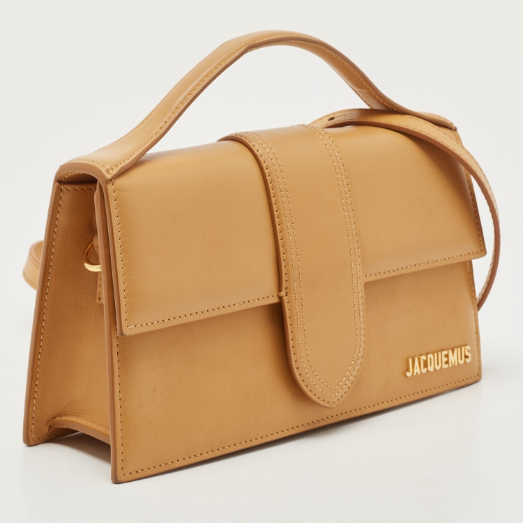 Pre Owned Jacquemus Tan Leather Le Grand Bambino Top Handle Bag