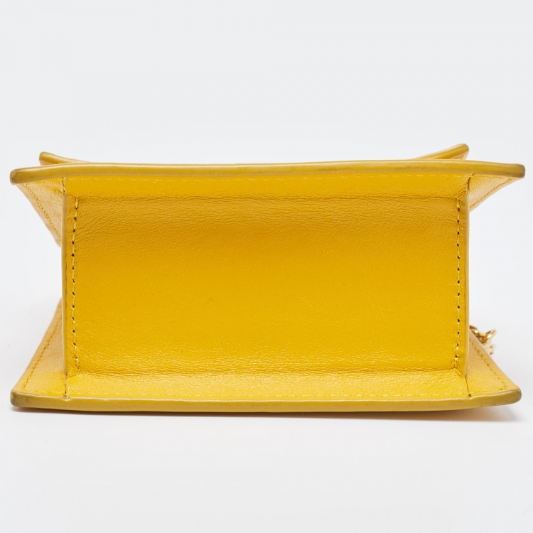 Pre Owned Jacquemus Yellow Leather Le Piccolo Chain Bag
