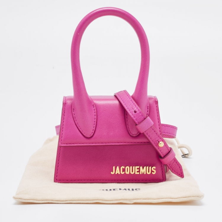 Pre Owned Jacquemus Pink Leather Mini Le Chiquito Bag