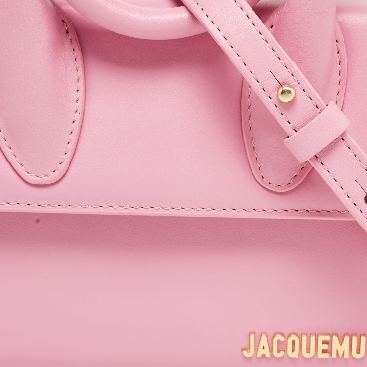 Pre Owned Jacquemus Pink Leather Le Chiquito Noeud Top Handle Bag