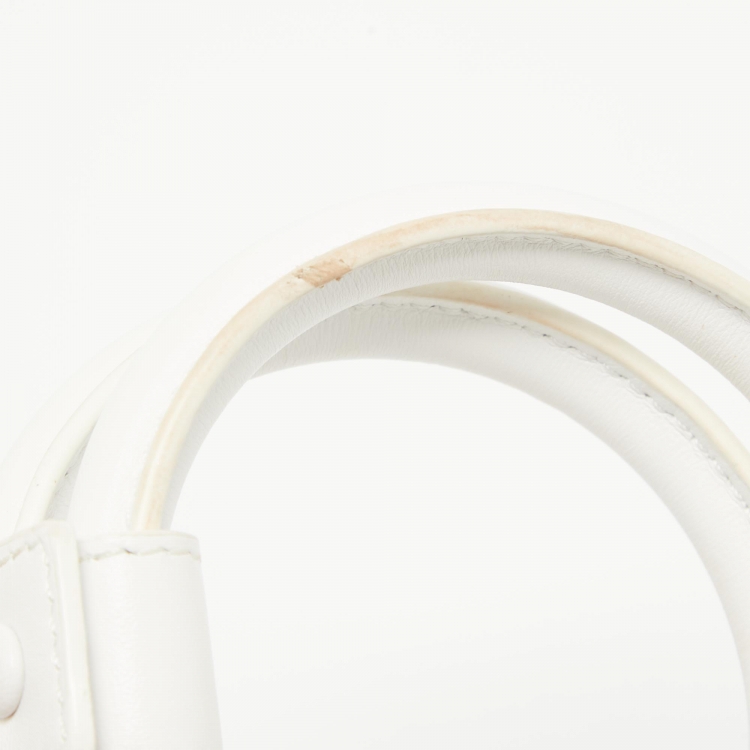 Pre Owned Jacquemus White Leather Le Chiquito Noeud Top Handle Bag