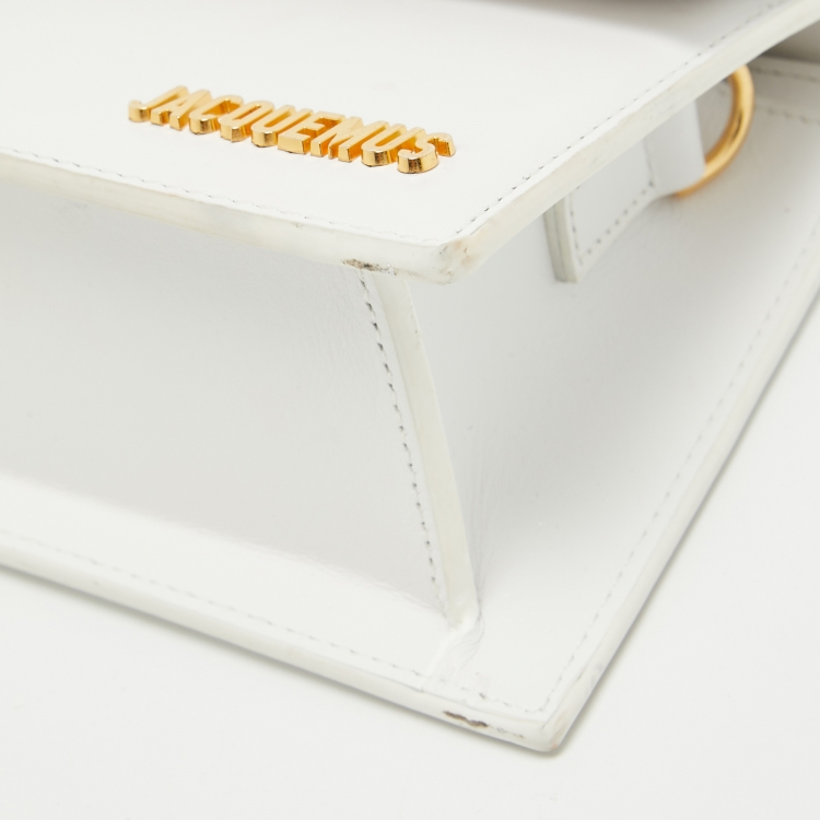 Pre Owned Jacquemus White Leather Le Chiquito Noeud Top Handle Bag