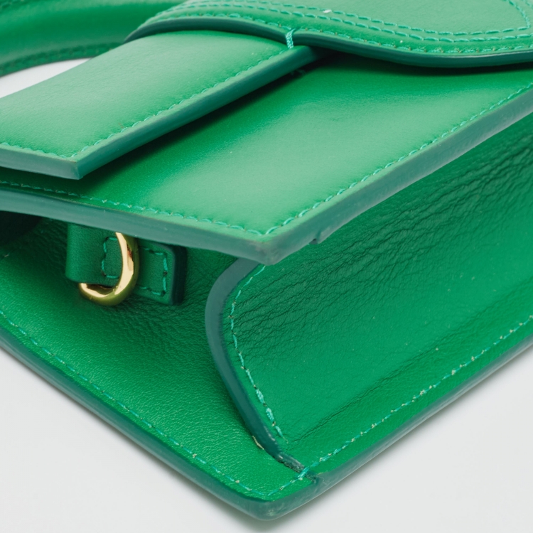 Pre Owned Jacquemus Green Leather Mini Le Bambino Top Handle Bag