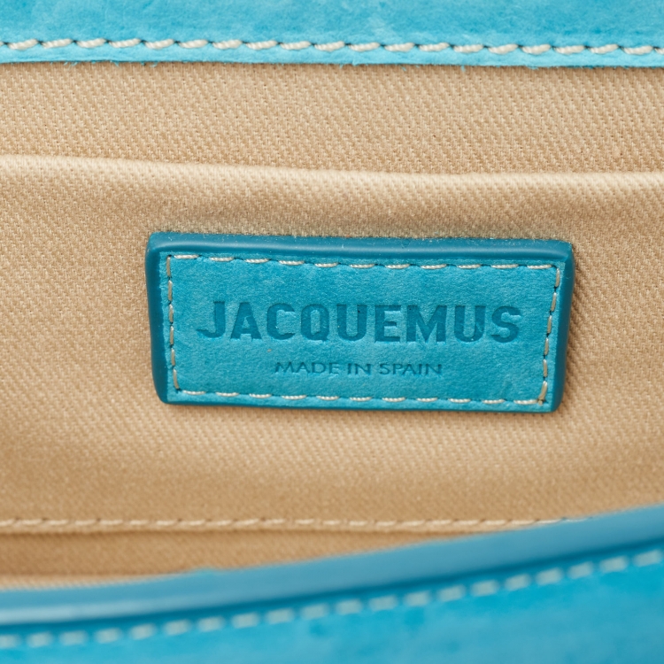 Pre Owned Jacquemus Blue Nubuck Long Le Chiquito Top Handle Bag